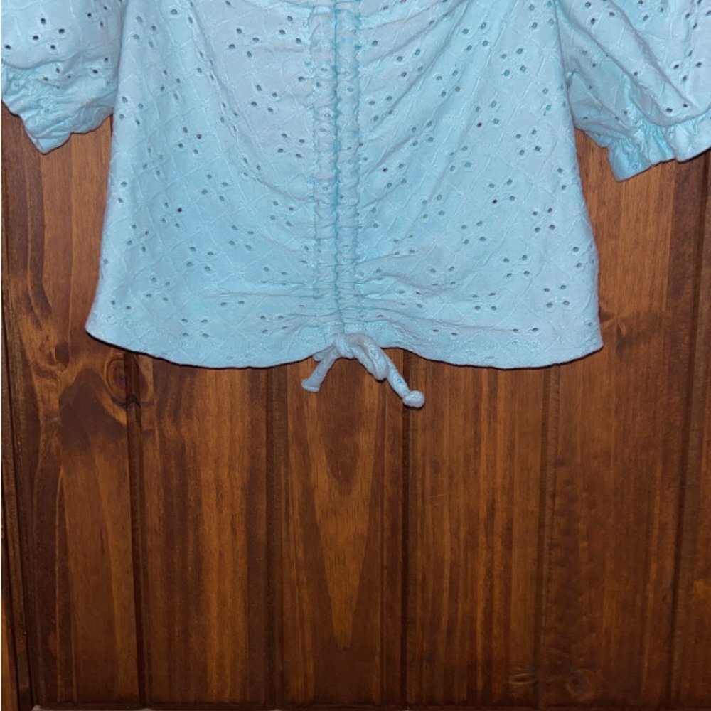 Light Blue Eyelet Women's Top